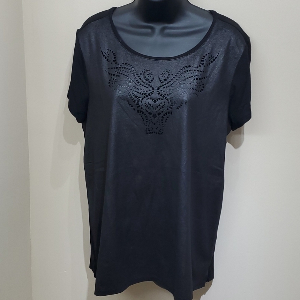 Rock and Republic leather look top